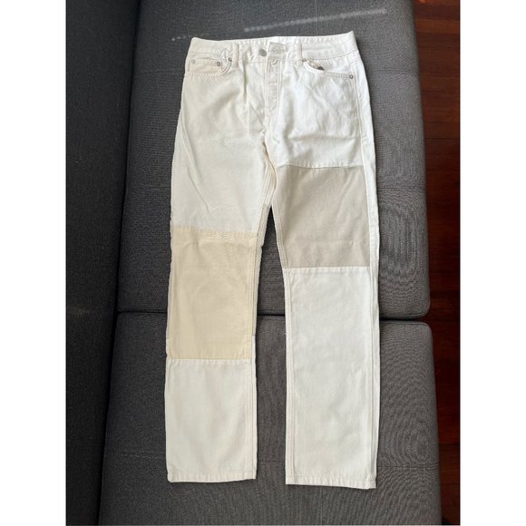 Brand New * Topman Patchwork Ivory Jeans 31x32 - Picture 1 of 5